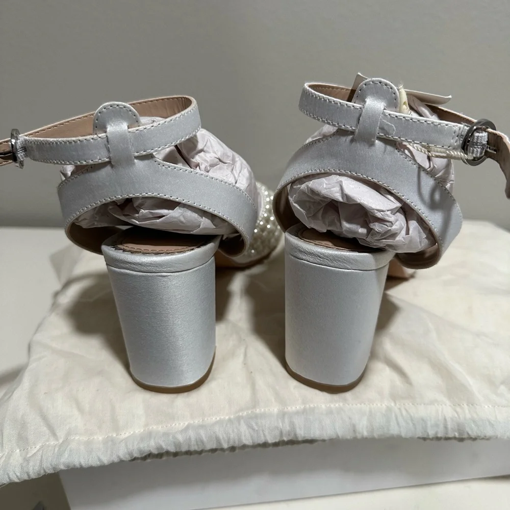 Monsoon - Pearl Bridal Block Heeled Sandals Ivory - Picture 6 of 10